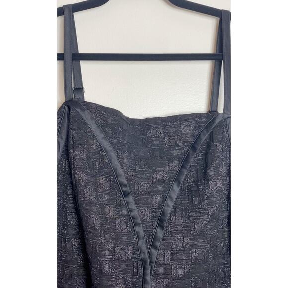 LANE BRYANT ISABEL TOLEDO DRESS 16 BLACK METALLIC DECO SEAMED FISHTAIL HOLIDAYS - Picture 8 of 12